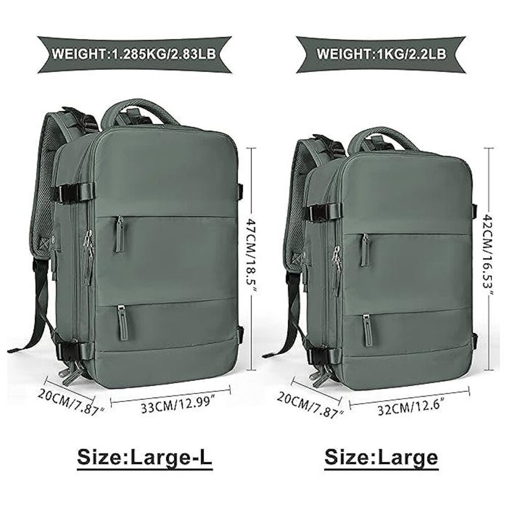Large Travel Backpack For Women Men,Carry On Backpack,Hiking Olive Green - Picture 3 of 7